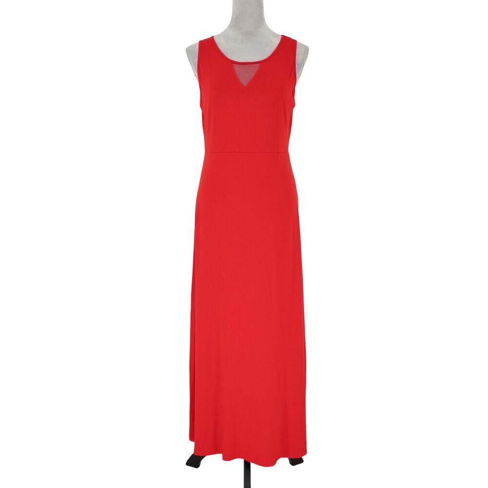 Vince Camuto Dress Womens Medium Red Maxi Stretch Knit Sleeveless Beach Resort